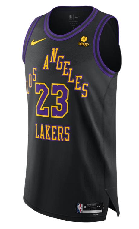 Men Los Angeles Lakers #23 LeBron James Nike Black City Edition 2024 Swingman NBA Jersey